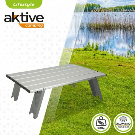 Sulankstomas stalas Aktive Sidabras Aliuminis 40 x 13 x 28,5 cm (4 vnt.)