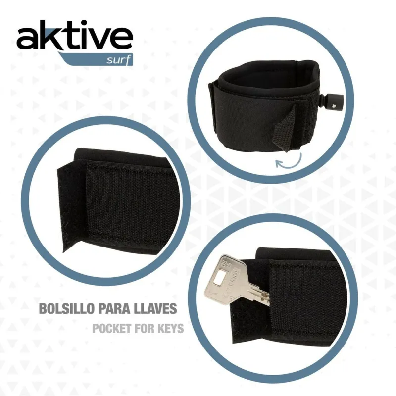 Leash Aktive Musta 20 cm Spiraali SUP-lauta