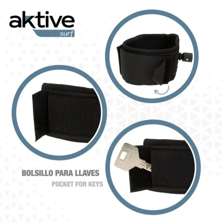 Leash Aktive Musta 20 cm Spiraali SUP-lauta