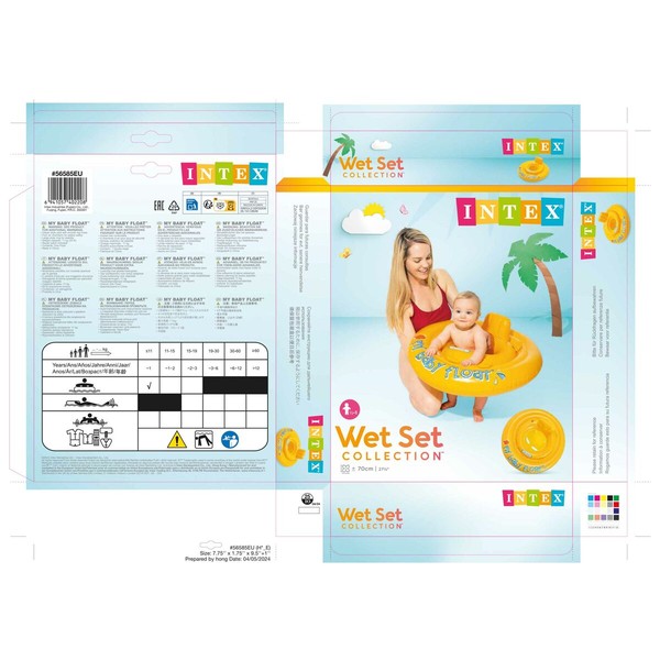Kūdikio plūdė Intex Geltona 70 x 25 x 70 cm (12 vnt.)