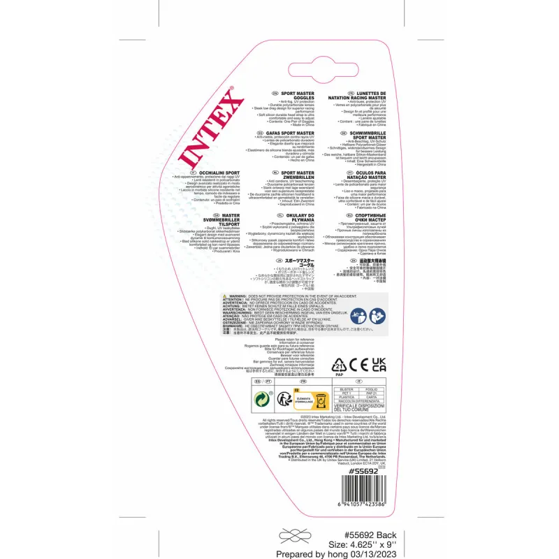 Uimalasit Intex Pro Master (12 osaa)