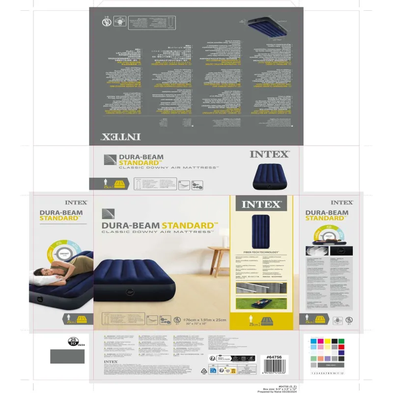 Pripučiama lova Intex CLASSIC DOWNY 76 x 25 x 191 cm (6 vnt.)