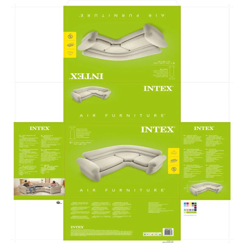 Piepūšamais dīvāns Intex 257 x 76 x 203 cm Stūra skapis