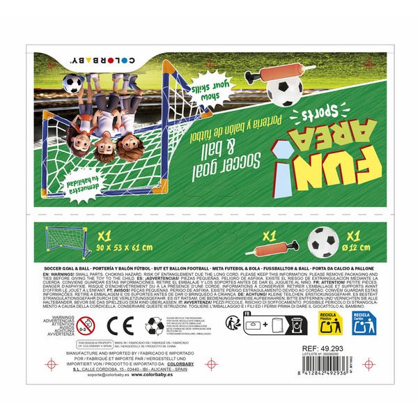 Football Goal Colorbaby 92 x 63 x 55 cm (6 Units)