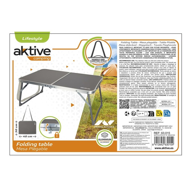 Sulankstomas stalas Aktive Stovyklavietė Antracito 60 x 25 x 40 cm (4 vnt.)