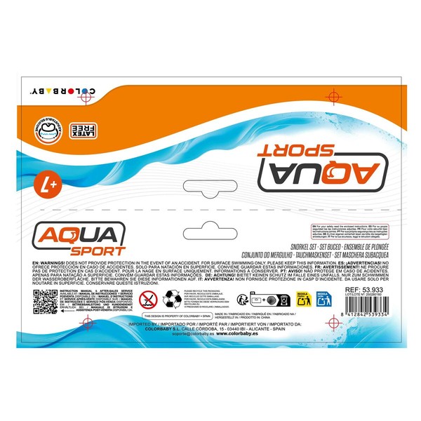 Snorkel Goggles and Tube Colorbaby Aqua Sport Children's (12 Units)