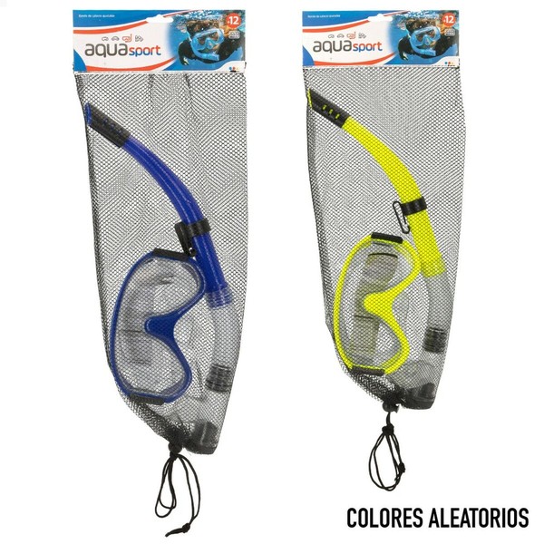 Snorkel Goggles and Tube AquaSport Yellow Blue (6 Units)