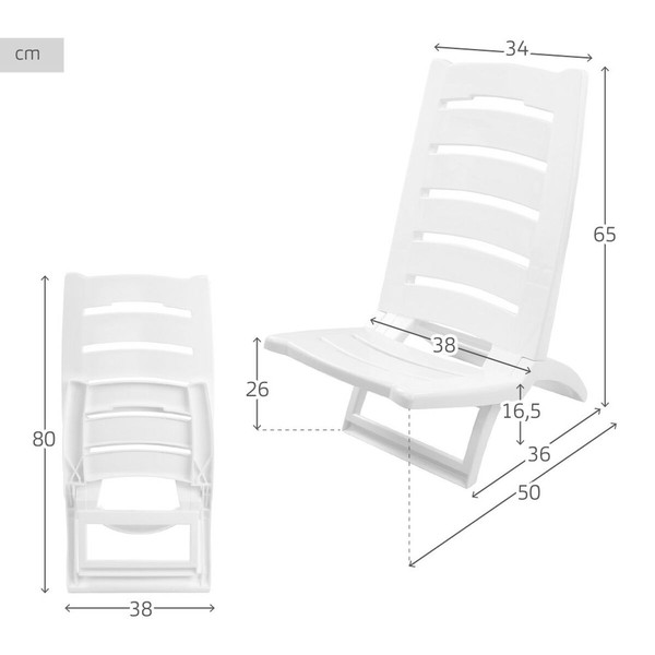 Folding Chair Aktive 38 x 65 x 36 cm (4 Units)