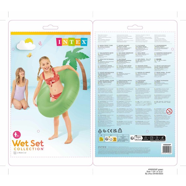 Inflatable Floating Doughnut Intex Neon 91 x 91 cm (24 Units)