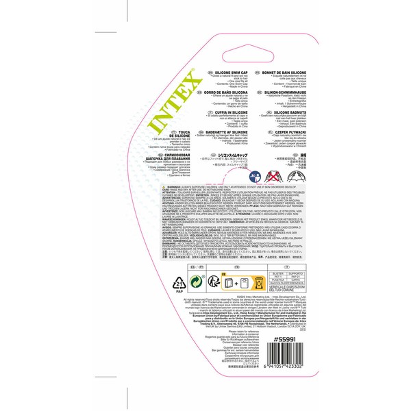 Swimming Cap Intex One size Silicone (24 Units)