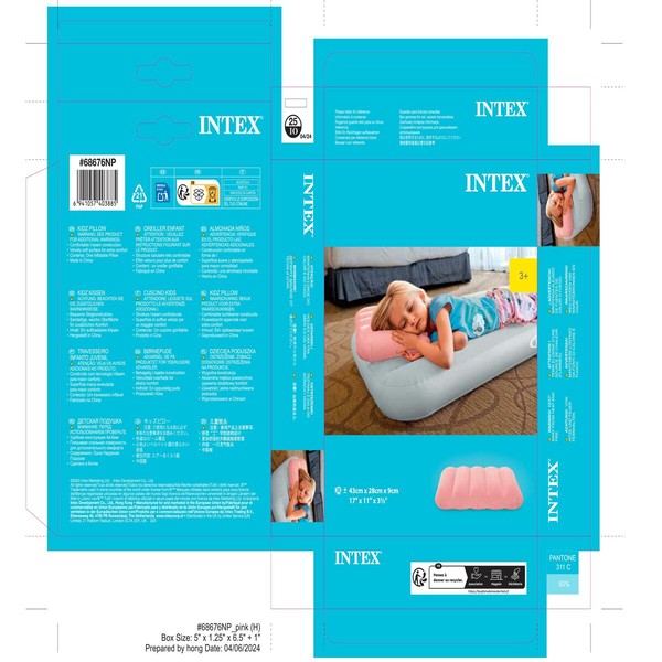 Oro pagalvė Intex 43 x 9 x 28 cm (24 vnt.)
