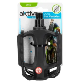 педали Aktive 11 x 3 x 8 cm Велосипед 2 Предметы Чёрный 24 штук