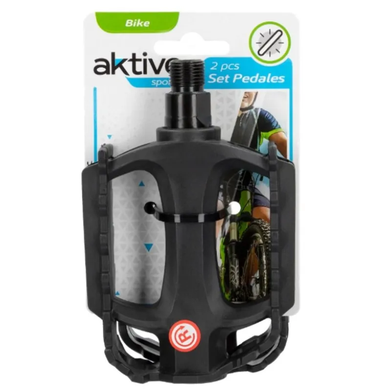 педали Aktive 11 x 3 x 8 cm Велосипед 2 Предметы Чёрный 24 штук