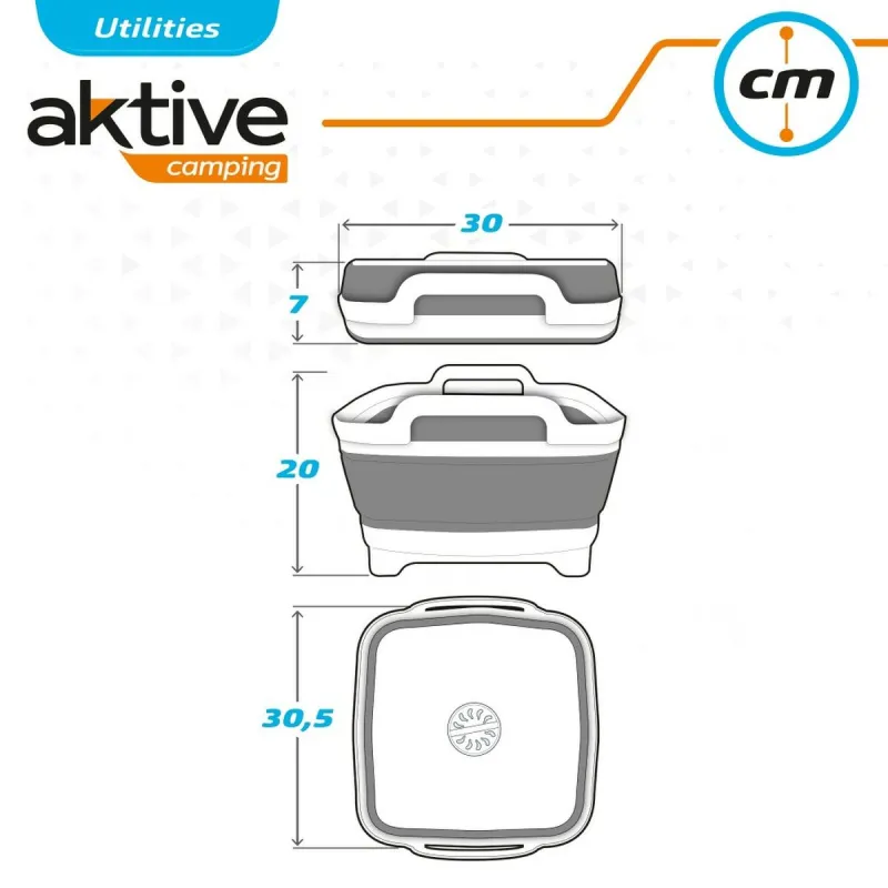 Kriauklė Aktive Sulankstomas 8,5 L Stovyklavietė 30,5 x 20 x 30 cm 6 vnt.