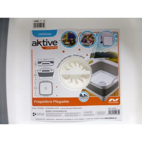 Kriauklė Aktive Sulankstomas 8,5 L Stovyklavietė 30,5 x 20 x 30 cm 6 vnt.