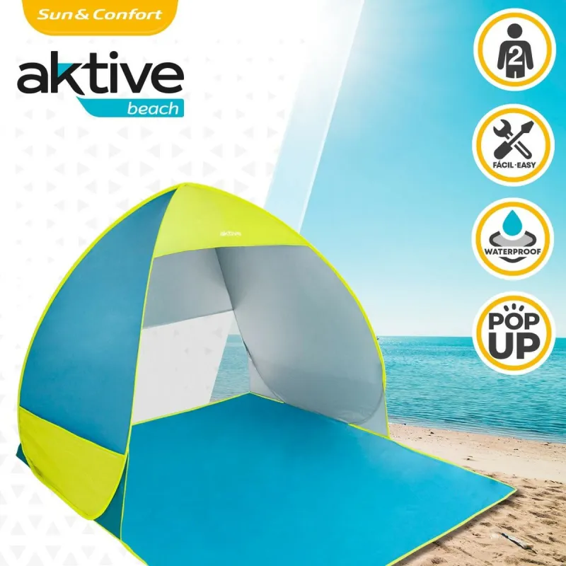 Beach Windscreen Aktive 160 x 110 x 140 cm Blue Green (6 Units)