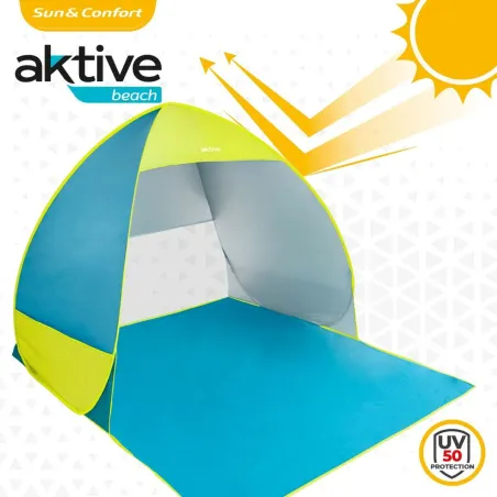 Beach Windscreen Aktive 160 x 110 x 140 cm Blue Green (6 Units)
