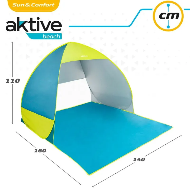 Beach Windscreen Aktive 160 x 110 x 140 cm Blue Green (6 Units)
