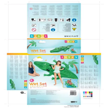 Inflatable Pool Float Intex Crocodile 203 x 30 x 114 cm (6 Units)