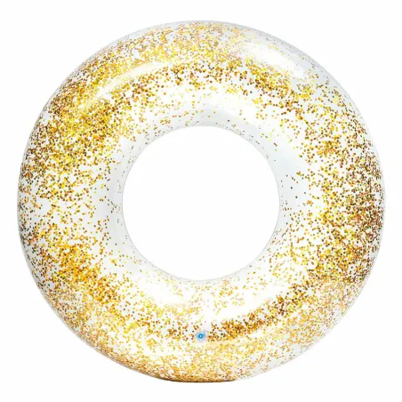 Inflatable Floating Doughnut Intex Transparent Glitter Ø 119 cm (6 Units)