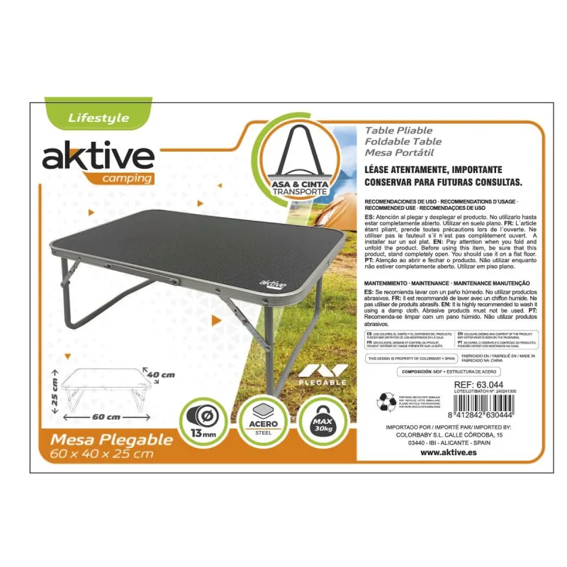 Sulankstomas stalas Aktive 60 x 25 x 40 cm (6 vnt.)