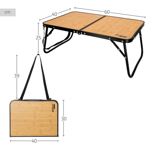 Sulankstomas stalas Aktive Juoda 60 x 25 x 40 cm