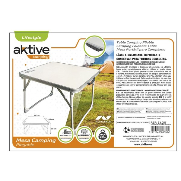 Sulankstomas stalas Aktive 40 x 30 x 40 cm (6 vnt.)
