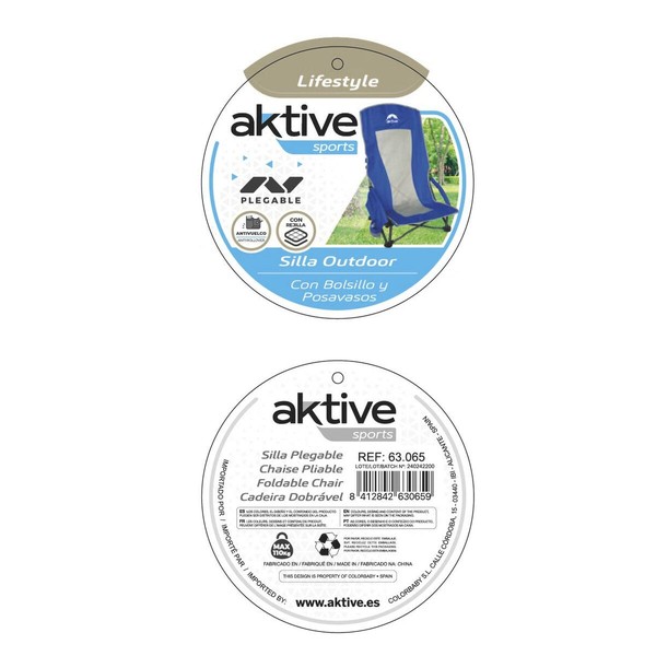 Foldable Camping Chair Aktive (2 Units)