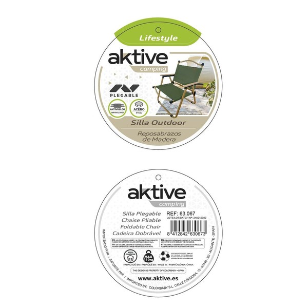 Foldable Camping Chair Aktive (2 Units)