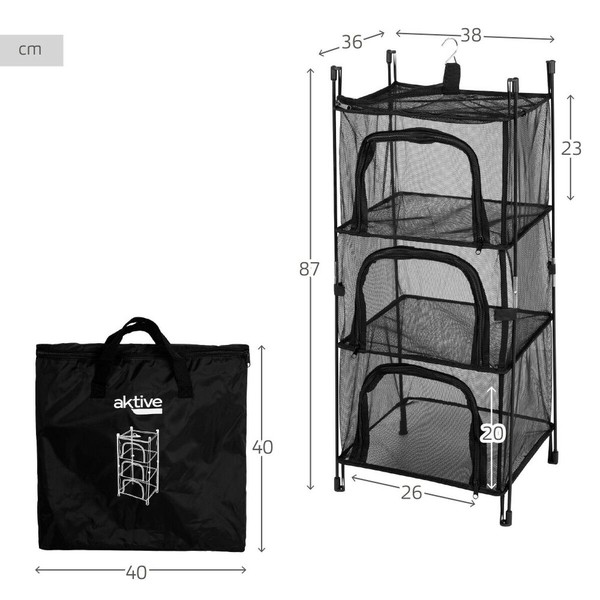 Camping wardrobe Aktive 38 x 87 x 36 cm 4 Units