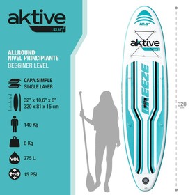 Надувная доска для серфинга с веслом и аксессуарами Aktive Синий