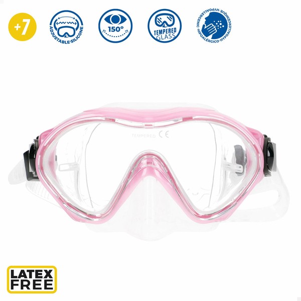 Snorkel Goggles and Tube AquaSport Blue Pink (6 Units)