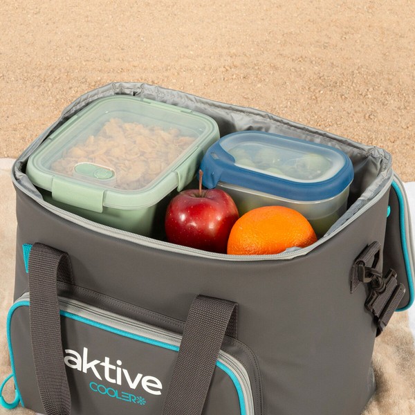 Portable Fridge Aktive Black Polyester PEVA Foam 20 L 32 x 28 x 23 cm (4 Units)