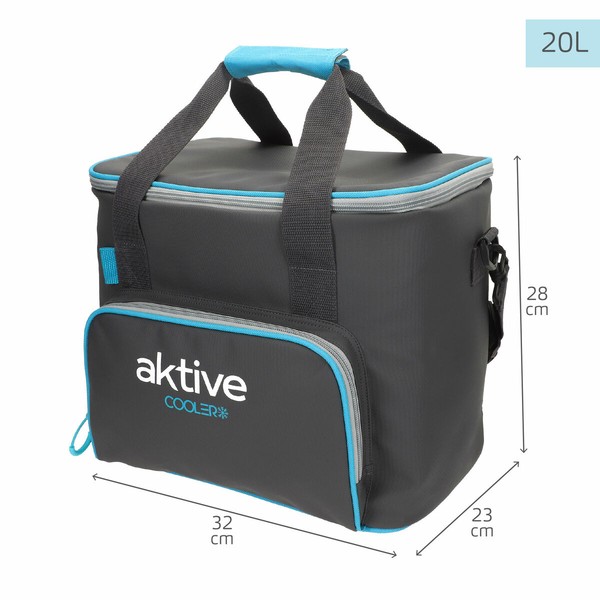 Portable Fridge Aktive Black Polyester PEVA Foam 20 L 32 x 28 x 23 cm (4 Units)
