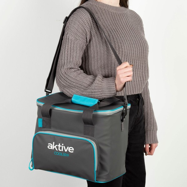Portable Fridge Aktive Black Polyester PEVA Foam 20 L 32 x 28 x 23 cm (4 Units)