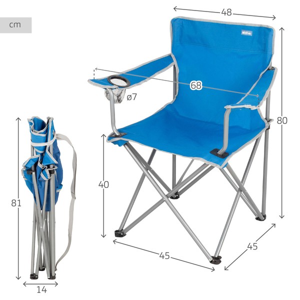 Folding Chair Aktive Blue 45 x 80 x 45 cm (4 Units)