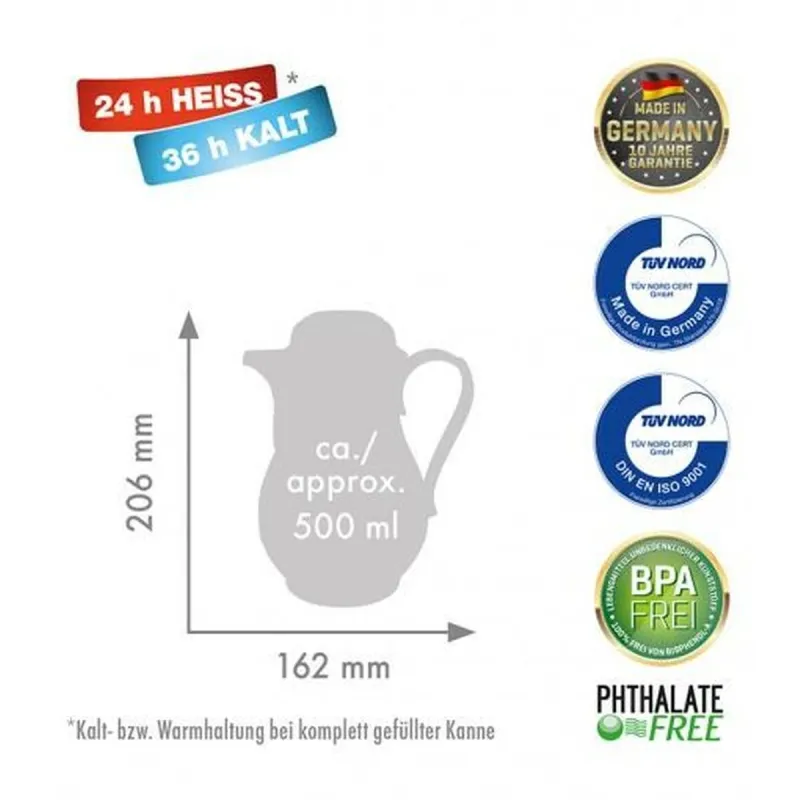 Termo Puodelis Rotpunkt 530-01-00-0 Balta Dramblio kaulas Plastmasinis 500 ml