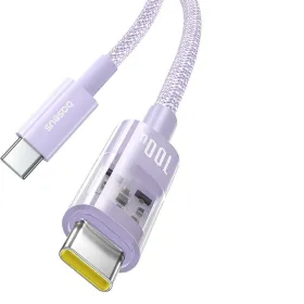 USB-C - USB-C kabelis Baseus P10373000511-00 Purpurinis 1 m
