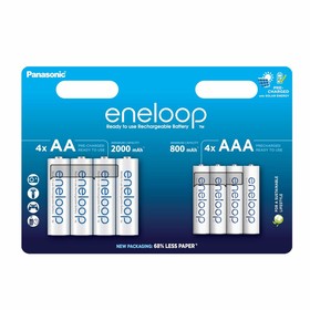 Rechargeable Batteries Panasonic BK-3MCDE+4MCDE/8CP