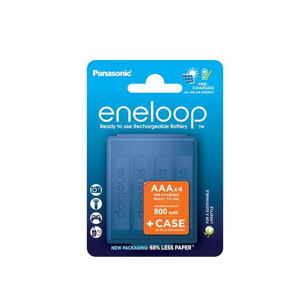 Rechargeable Batteries Panasonic BK-4MCDE/4CP+CASE