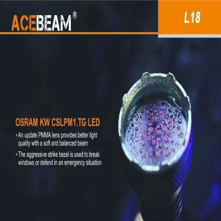 фонарь Acebeam L18 WHITE LIGHT 1500 lm 1 Lm