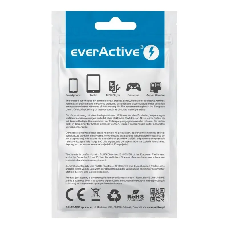 USB-Kaapeli EverActive CBS-1CW Valkoinen 1 m