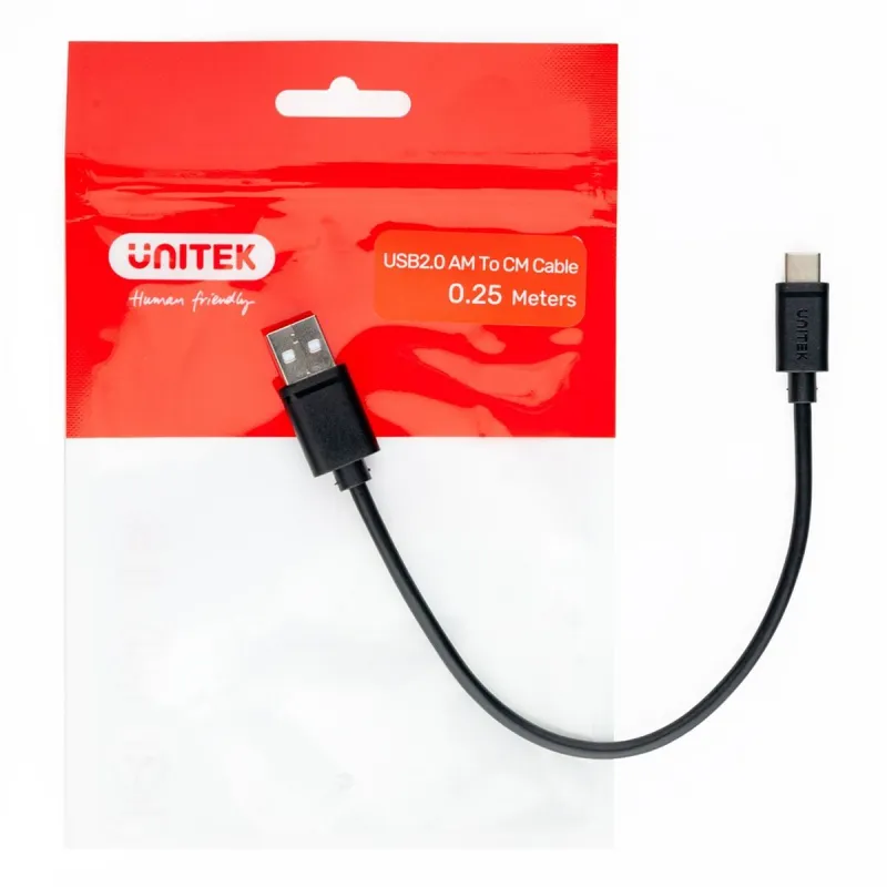 USB-C-kaapeli - USB Unitek Y-C480BK Valkoinen 25 cm