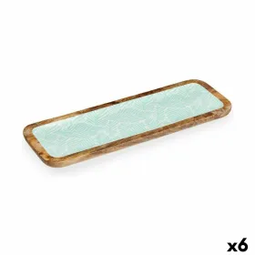 Pöytäkoriste Gift Decor Valkoinen Ruskea Vihreä Polyesteri Hartsi Mangopuu 45 x 15 cm 15,2 x 2,54 x 45,7 cm Kasvien lehtiä (6 os