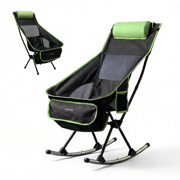 2-in-1 Folding Camping Rocking Chair with Pocket, Cushion and Carry Bag Trillow InnovaGoods