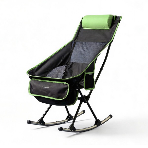 2-in-1 Folding Camping Rocking Chair with Pocket, Cushion and Carry Bag Trillow InnovaGoods