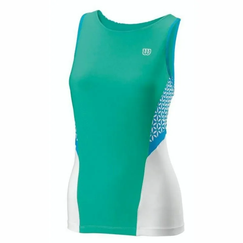 Women's Sleeveless T-shirt Wilson Glamour Green Tennis Reversible (Refurbished C)