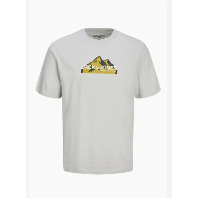 Men’s Short Sleeve T-Shirt Jack & Jones JCOMOUNTAIN LOGO TEE SS CREW NECK 12262220 Grey