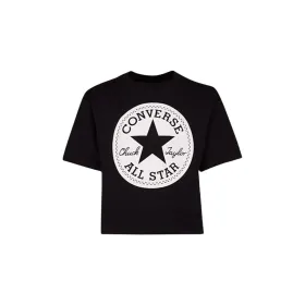 Laste Lühikeste varrukatega T-särk Converse Signature Chuck Patch Boxy Tee Must