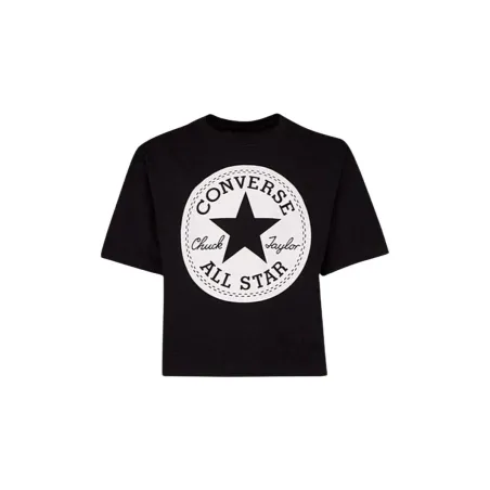 Laste Lühikeste varrukatega T-särk Converse Signature Chuck Patch Boxy Tee Must